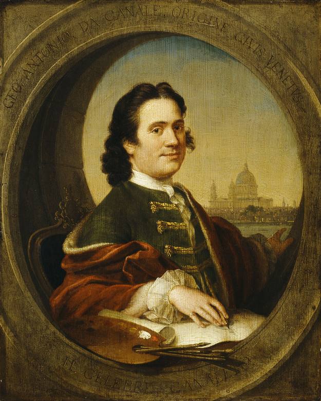 attributed to Canaletto:  [1746] - A Self-Portrait in London with St Pauls Cathedral in the background - Oil on canvas - Private Collection, Anglesey Abbey