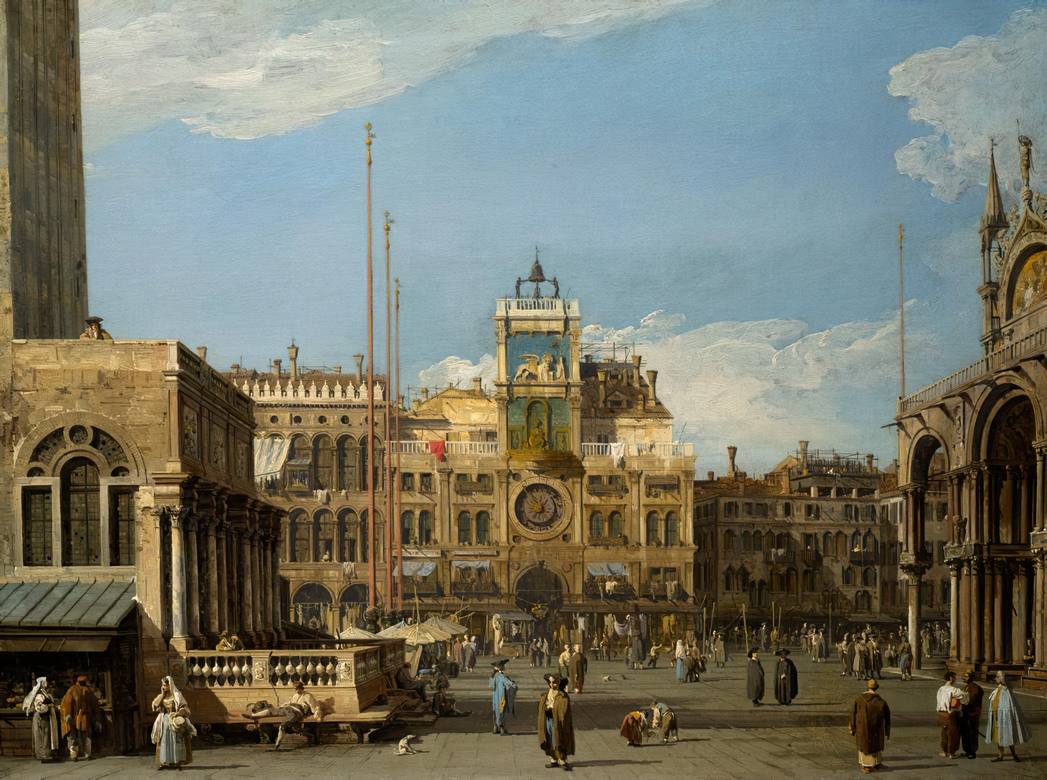 Canaletto:  [1728-30] - The Clocktower in the Piazza San Marco - Oil on canvas - Netson Atkins Museum of Art, Kansas City, MO