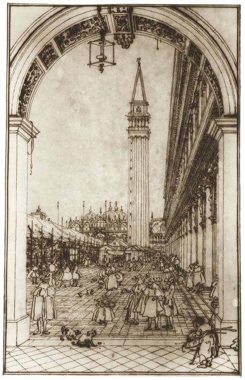 Canaletto:  [maybe 1760] - Piazza S. Marco - looking East - Drawing - Pen and brown ink - Private Collection, The Lord O’Neill