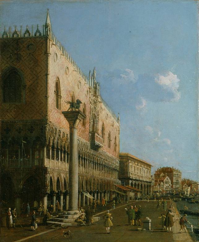 Canaletto: Riva degli Schiavoni with Doge's Palace - Oil on canvas - Salamon & C.