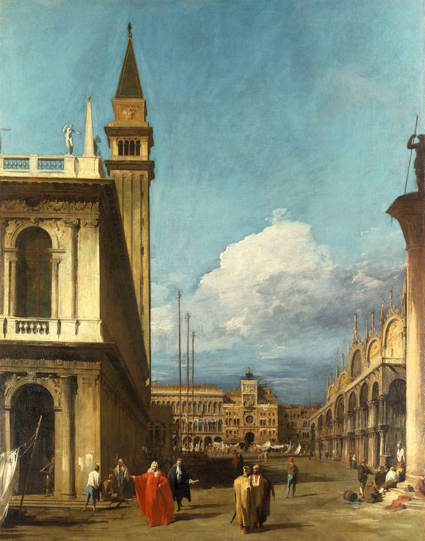 Canaletto:  [ca. 1723-24] - The Piazzetta looking North towards the Torre dell’Orologio - Oil on canvas - Royal Collection Trust