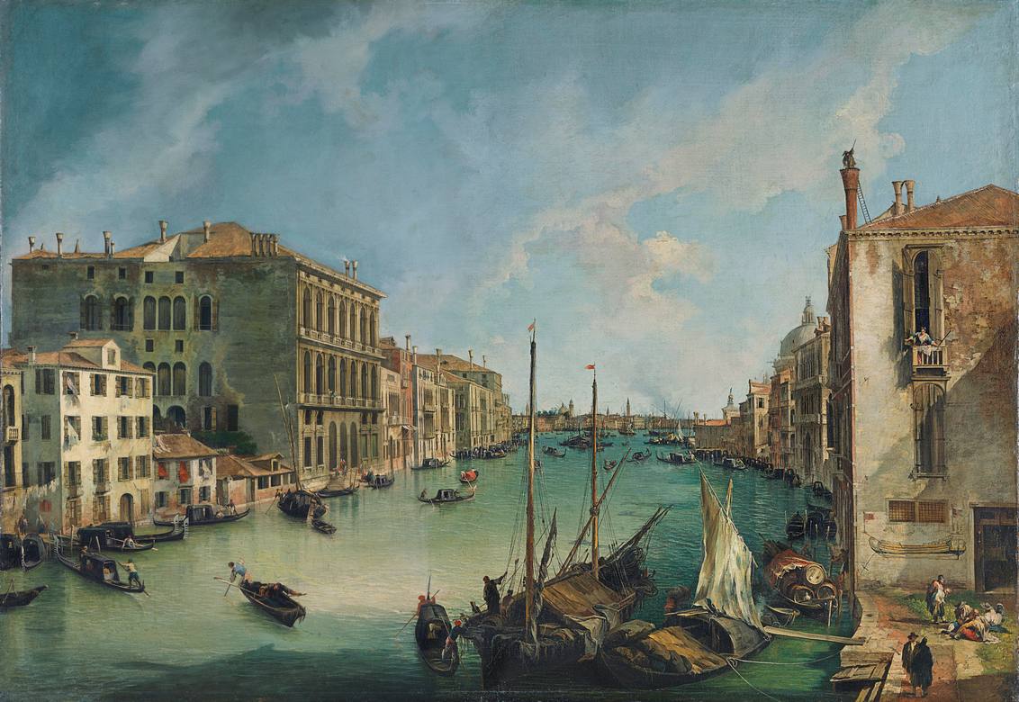Canaletto:  [ca. 1723-24] - Grand Canal Looking East from the Campo San Vio - Oil on canvas - Museo Nacional Thyssen-Bornemisza, Madrid