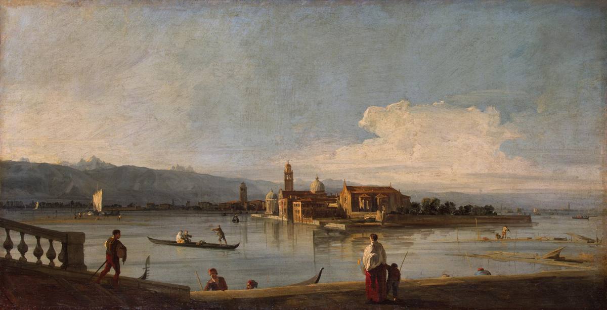 Canaletto:  [1725-28] - View of the isles of San Michele San Cristoforo and Murano from the Fondamenta Nuove - Oil on canvas - The State Hermitage Museum, St Petersburg