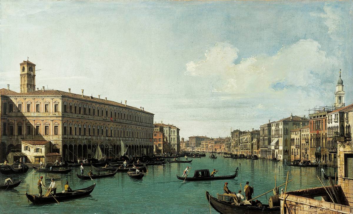 Canaletto:  [ca. 1725] - The Grand Canal from the Ponte di Rialto - Oil on canvas - Musée Cognacq-Jay, Paris