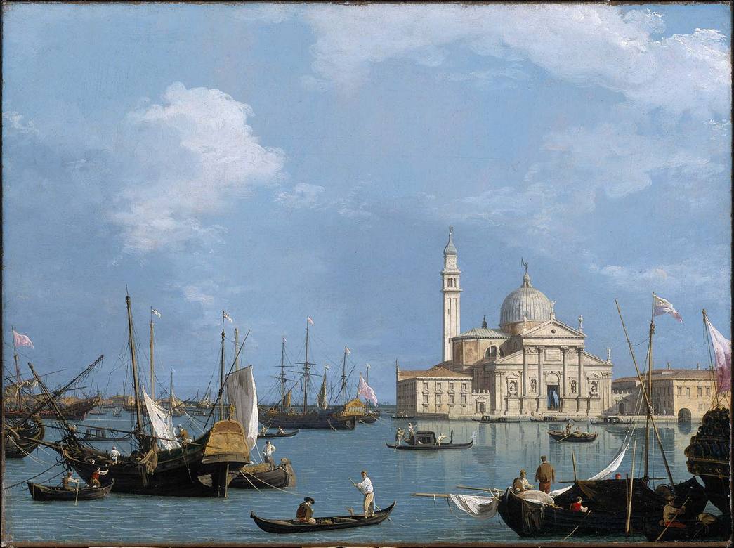 Canaletto:  [ca. 1726] - San Giorgio Maggiore from the Bacino di San Marco - Oil on canvas - Boston Museum of Fine Art