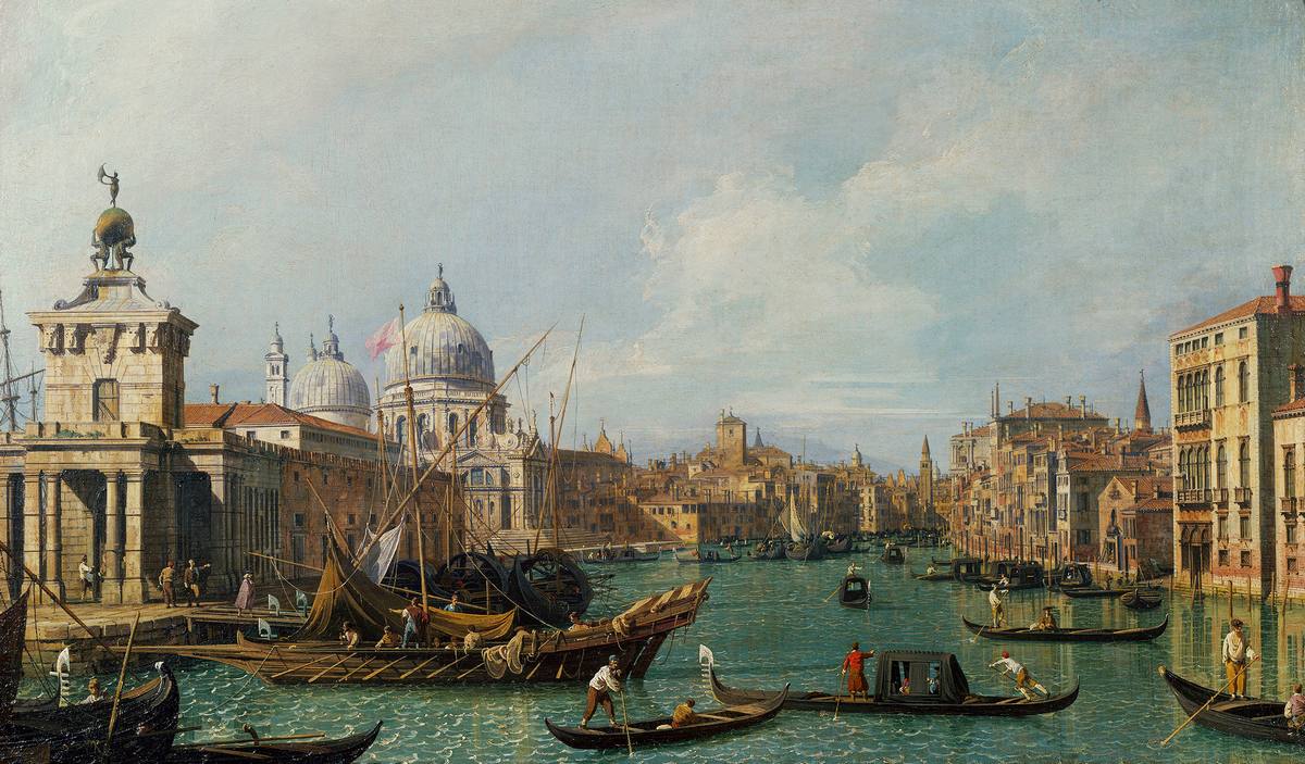 Canaletto:  [ca. 1729-30] - The Grand Canal from the Salute towards the Carità - Oil on canvas - Royal Collection Trust, London