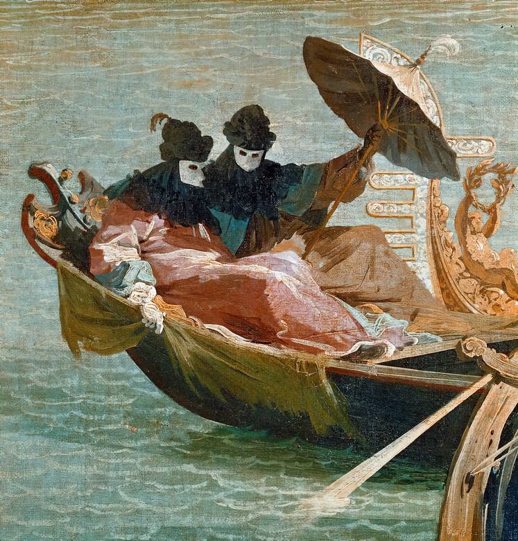 Canaletto:  [ca. 1730] - The Bucintoro returning to the Molo on Ascension Day - Oil on canvas - Aldo Crespi Collection, Milano - Detail