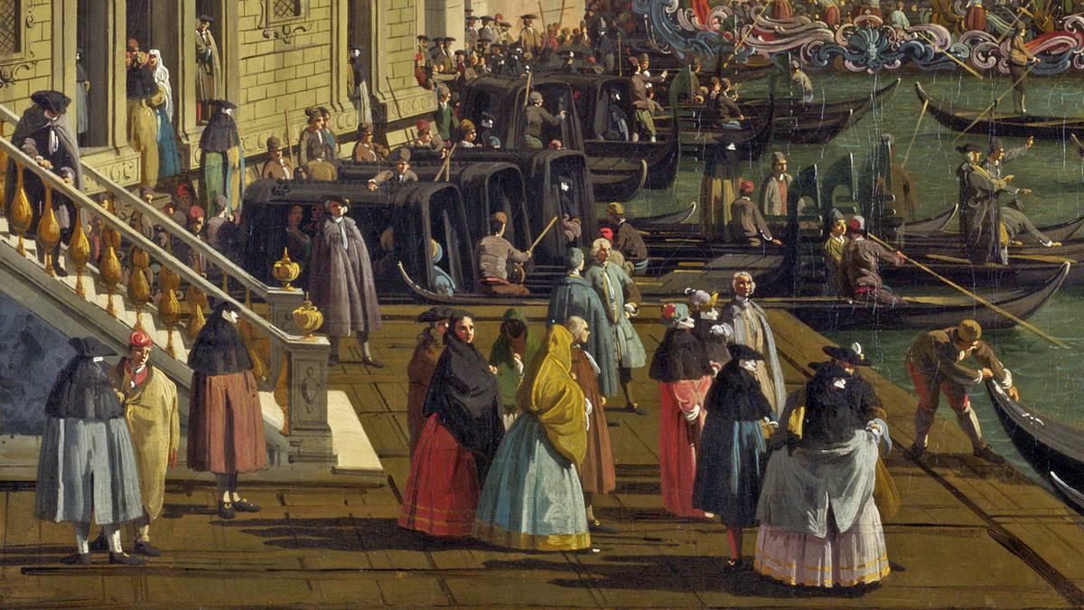 Canaletto:  [1730s] - A Regatta on the Grand Canal - Oil on canvas - National Gallery of Art, Washington, D.C. - Detail