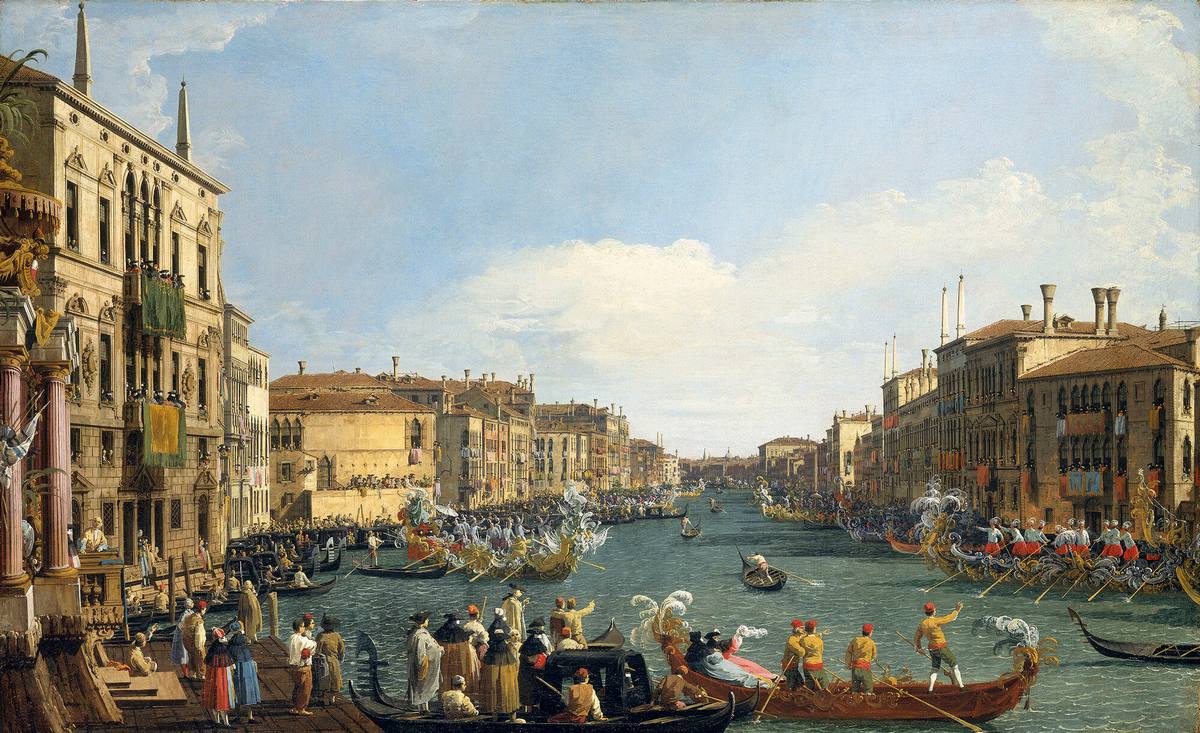 Canaletto:  [1733-34] - A Regatta on the Grand Canal - Oil on canvas - Royal Collection Trust