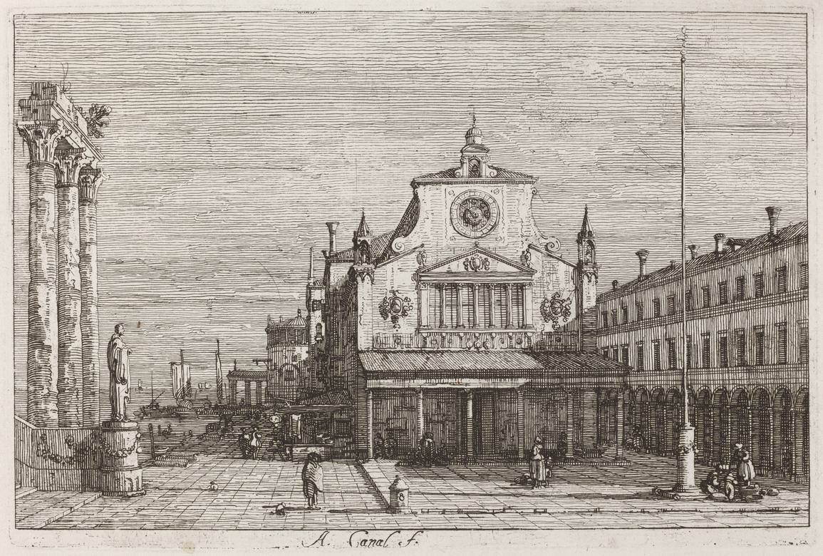 Canaletto:  [ca. 1735-46] - Imaginary view of s.Giacomo di Rialto - Etching - National Gallery of Art, Washington, DC