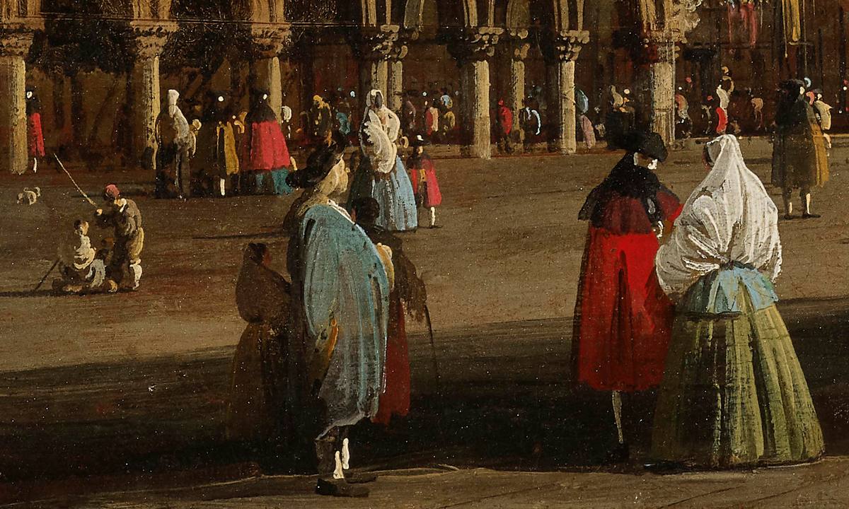 Canaletto:  [ca. 1735] - View of the Piazzetta San Marco Looking South - Oil on canvas - Indianapolis Museum of Art - Courtesy: Google Art Project - Detail