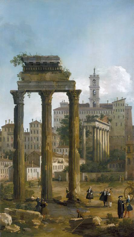 Canaletto:  [1742] - Ruins of the Forum looking towards the Capitol - Oil on canvas - Royal Collection Trust, Windsor Castle