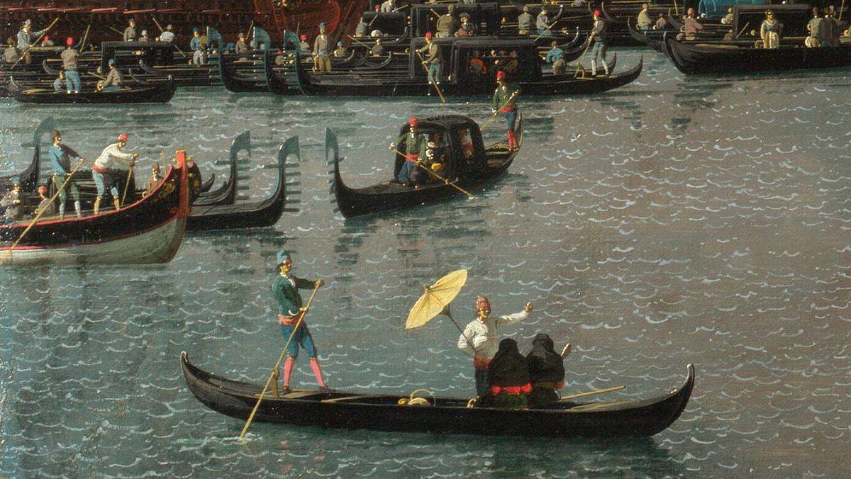 Canaletto:  [ca. 1745-50] - Return of il Bucintoro on Ascension Day - Oil on canvas - Museo Nacional Thyssen-Bornemisza, Madrid - Detail
