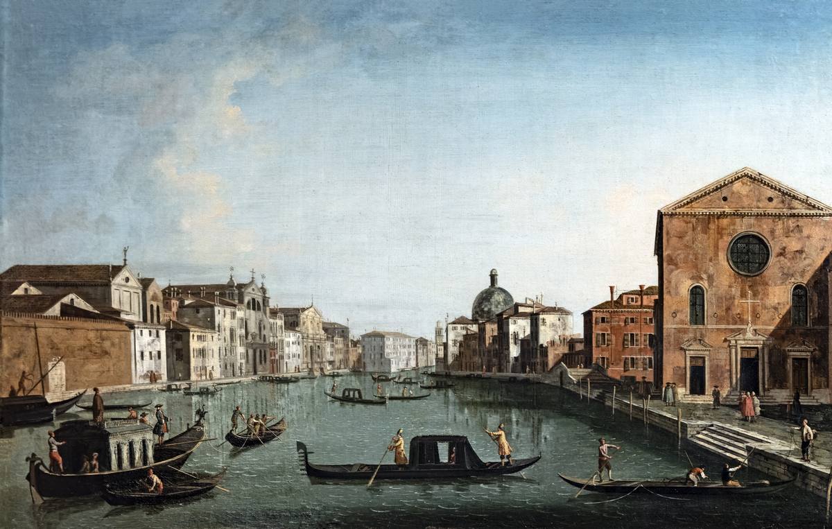 Canaletto: Il Canal Grande a Santa Lucia -  (The Grand Canal in Saint Lucia) - Oil on canvas - Fondation Bemberg, Toulouse