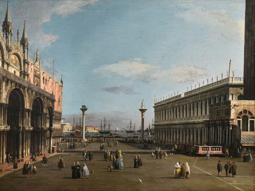 Canaletto: The Piazzetta with St. Mark's Basilica and the Marciana Library - Oil on canvas - Galleria Nazionale Barberini, Roma