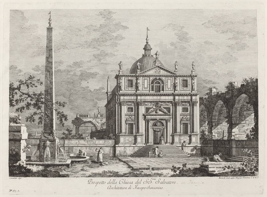 Fabio Berardi:  [1742] - Prospetto della Chiesa del ss. Salvatore - Etching - National Gallery of Art, Washington, DC