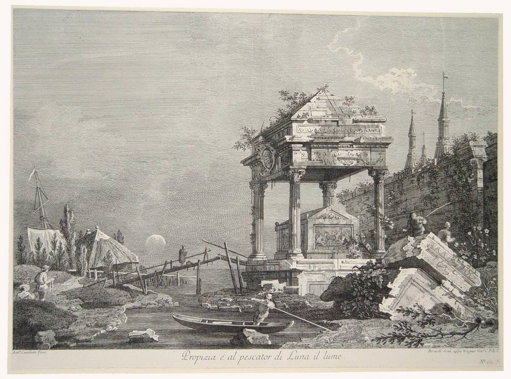 Fabio Berardi:  [1760-86] - Propizia e al pescator di luna il lume - Etching - British Museum, London