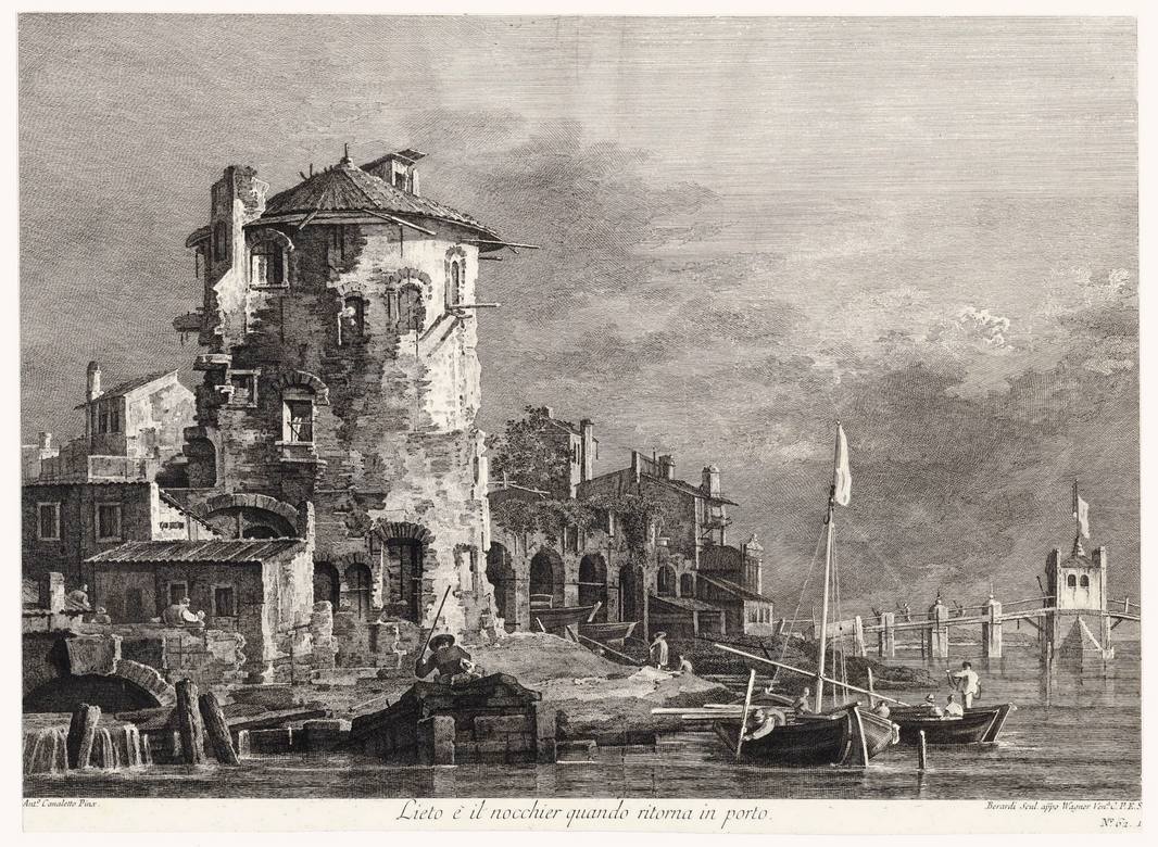 Fabio Berardi:  [1760-86] - Lieto è il nocchier quando ritorna in porto - Etching - British Museum, London