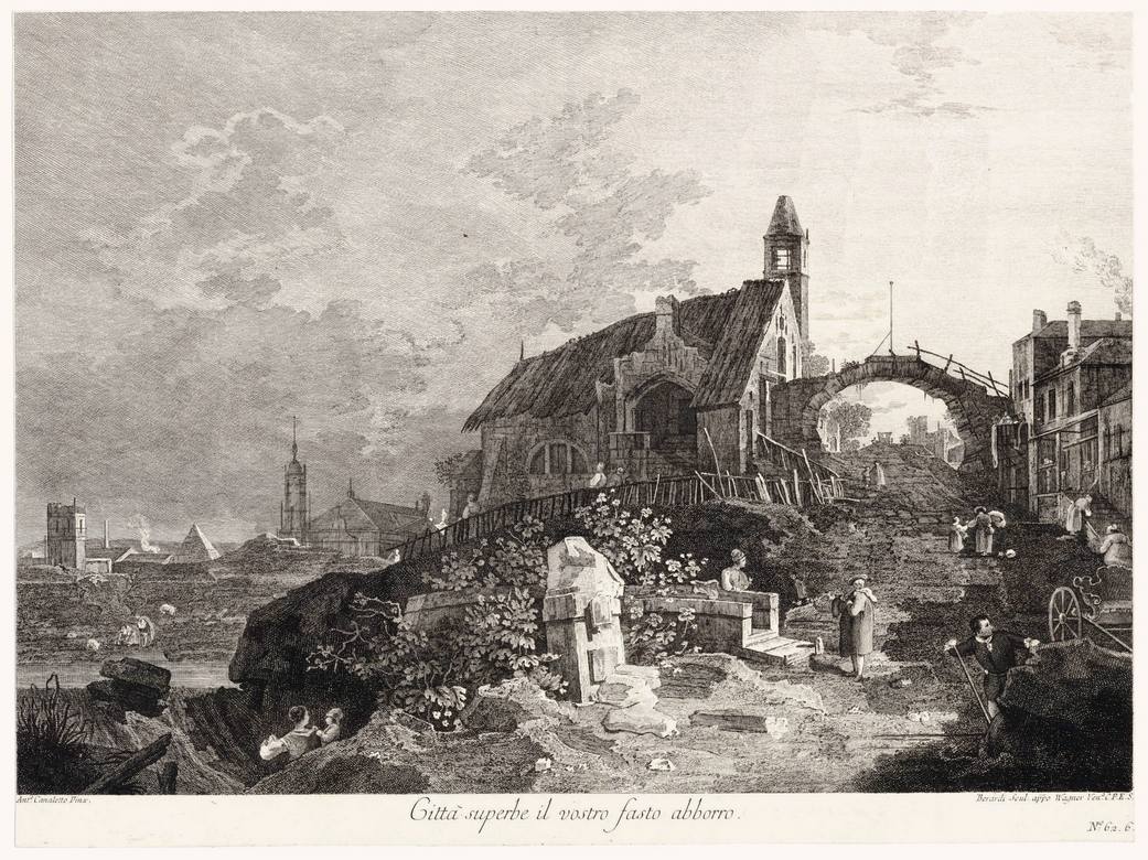 Fabio Berardi:  [1760-86] - Città superbe il vostro fasto abborro - Etching - British Museum, London