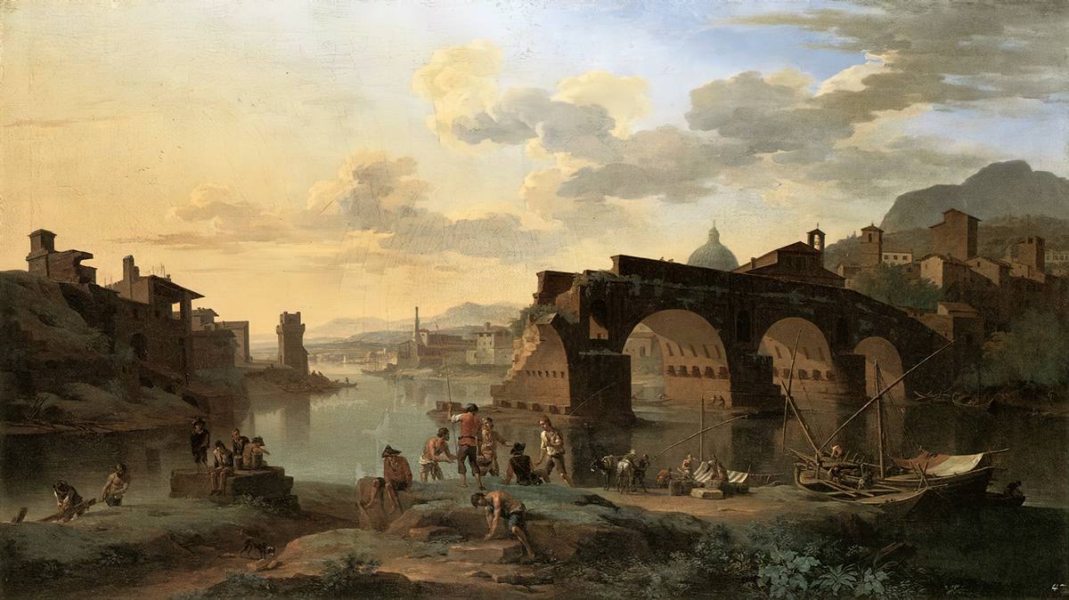 Jacob de Heusch:  [1696] - River View with the Ponte Rotto - Oil on canvas - Herzog Anton Ulrich-Museum, Braunschweig