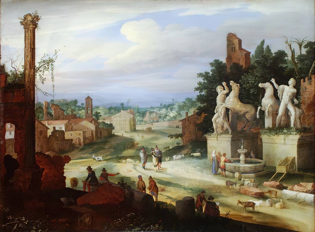 Willem van Nieulandt II:  [1615s] - Italian Landscape - Oil on panel - National Museum in Gdañsk